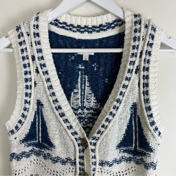 NWT Pilcro Sweater Vest Sailboats - Picture 4 of 9